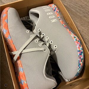 NOBULL Light Gray Athletic Shoes with Multicolor Sole